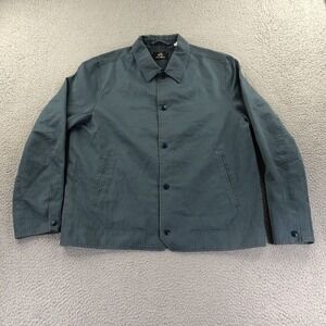 Paul Smith Jacket Mens Extra Large Green Coach Snap Cotton Linen Blend